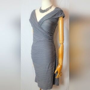 Max Studio Gray Ruched Bodycon Dress, Size Small